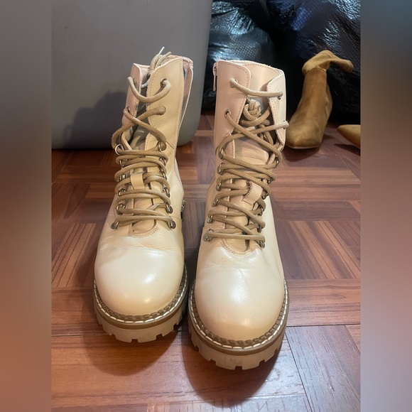 Cream combat boots - Picture 2 of 4